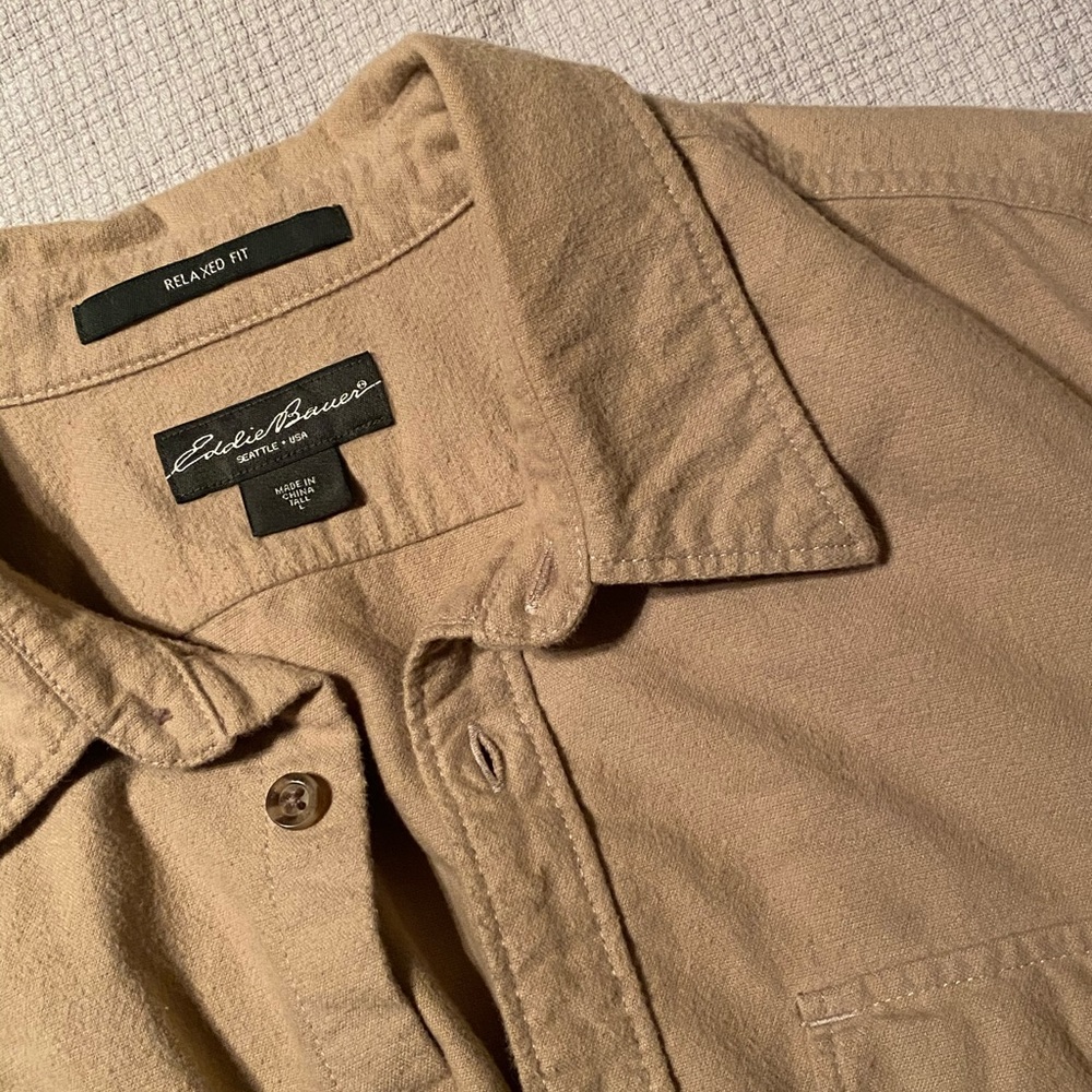 EDDIE BAUER | Beige Fleece Button Up